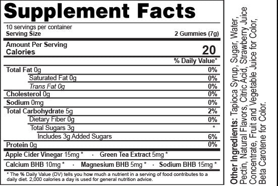 Keto BHB w ACV & Green Tea 20ct